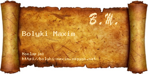 Bolyki Maxim névjegykártya
